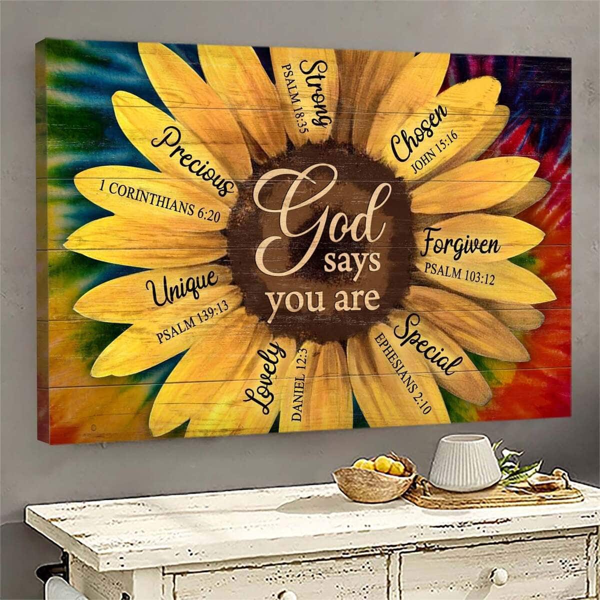 Beautiful Sunflower God Says You Are Canvas Wall Art Beautiful Sunflower God Says You Are Canvas Wall Art