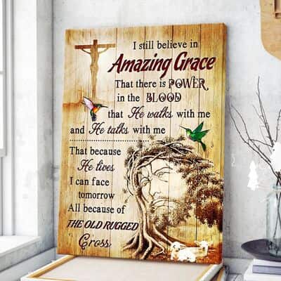 Christian Jesus I Still Believe In Grace Hummningbird Canvas Print