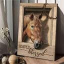 Christian Simply Blessed Canvas Print Horse Crown Of Thorns Jesus