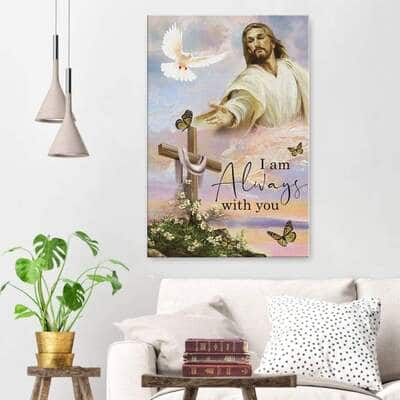 Christian Canvas Print Cross I Am With You Always