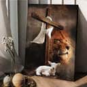 Cross Lion Lamb Of God King Of Kings Canvas Print