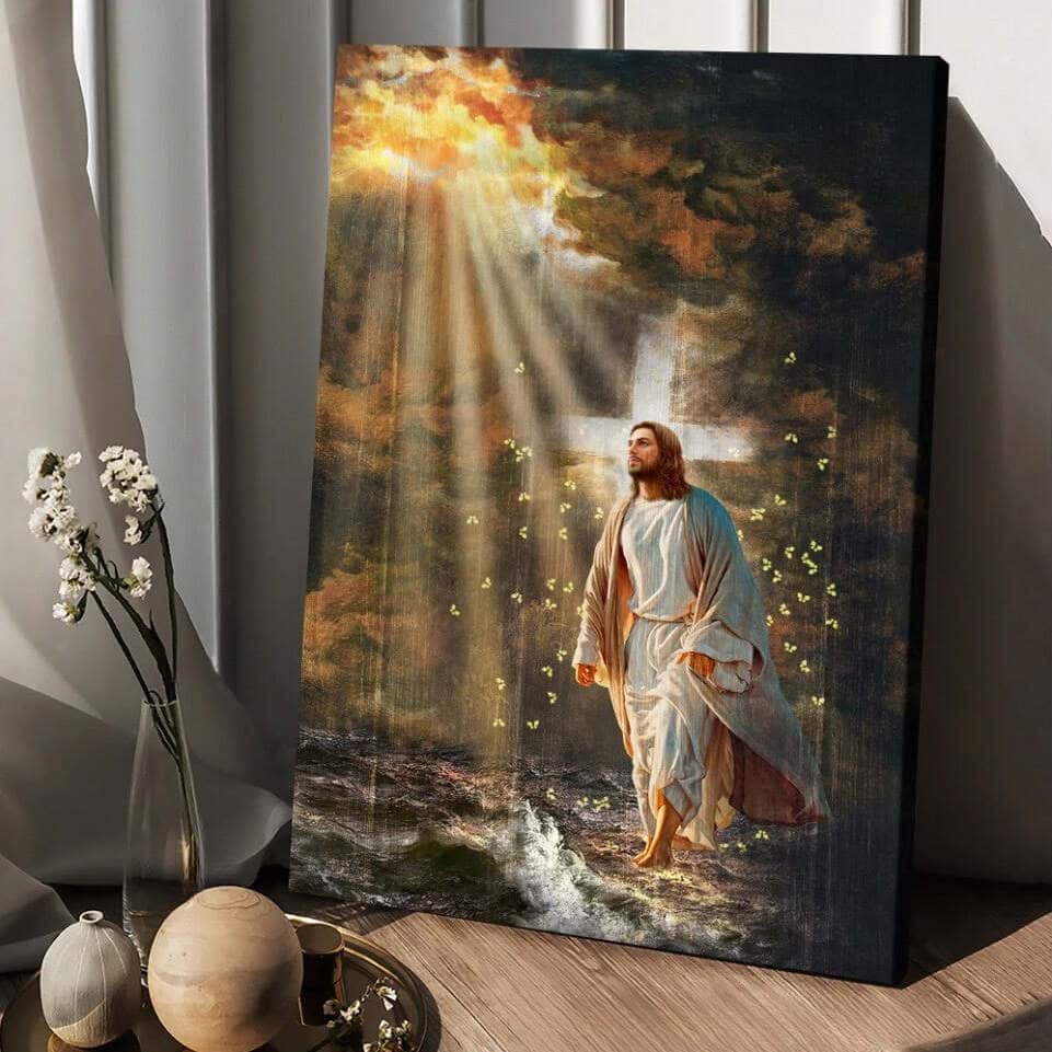 Halo Painting Jesus Walking On Water Canvas Print Halo Painting Jesus Walking On Water Canvas Print