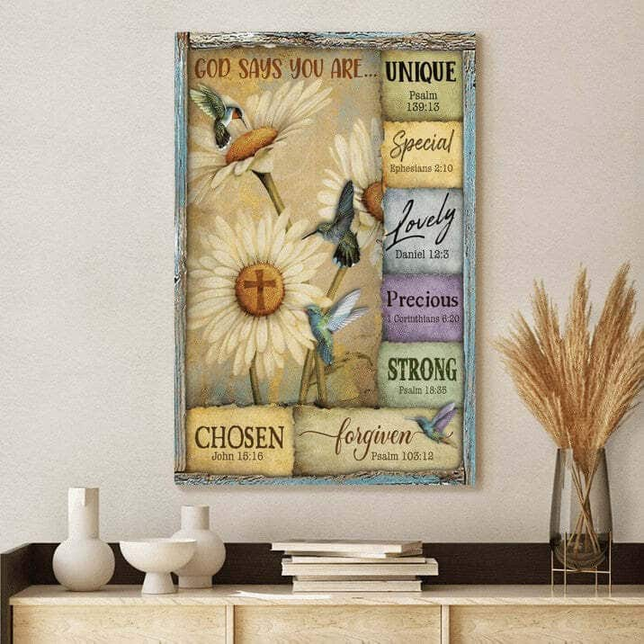 God Says You Are Canvas Print Unique Special Strong