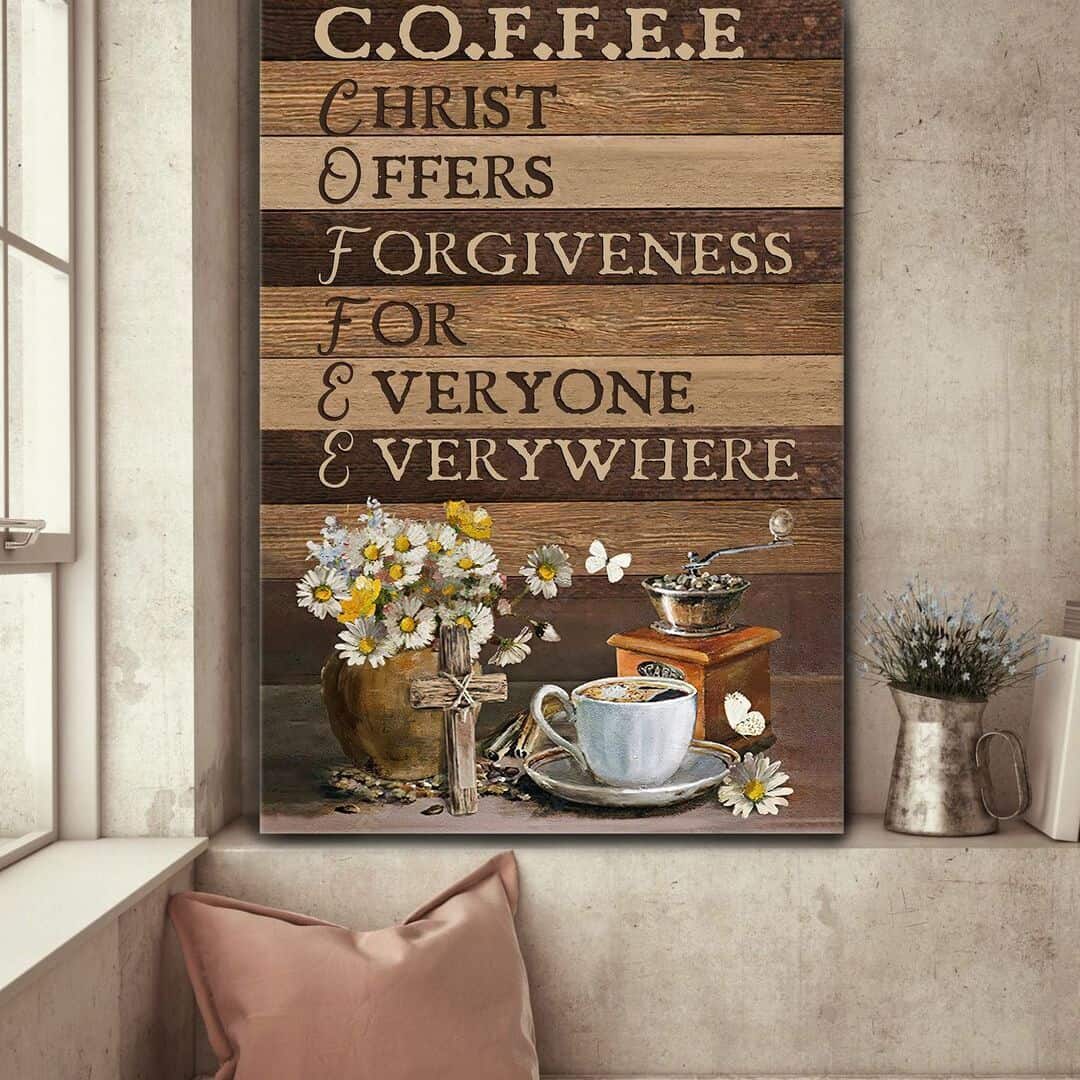 Coffee Christ Offers Forgiveness For Everyone Everywhere Canvas Print