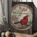 Cardinal Winter Forest Be Still And Know That I Am God Canvas Print