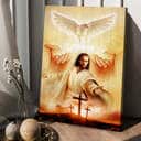Dove Pray For Healing Jesus's Hand Cross Canvas Print