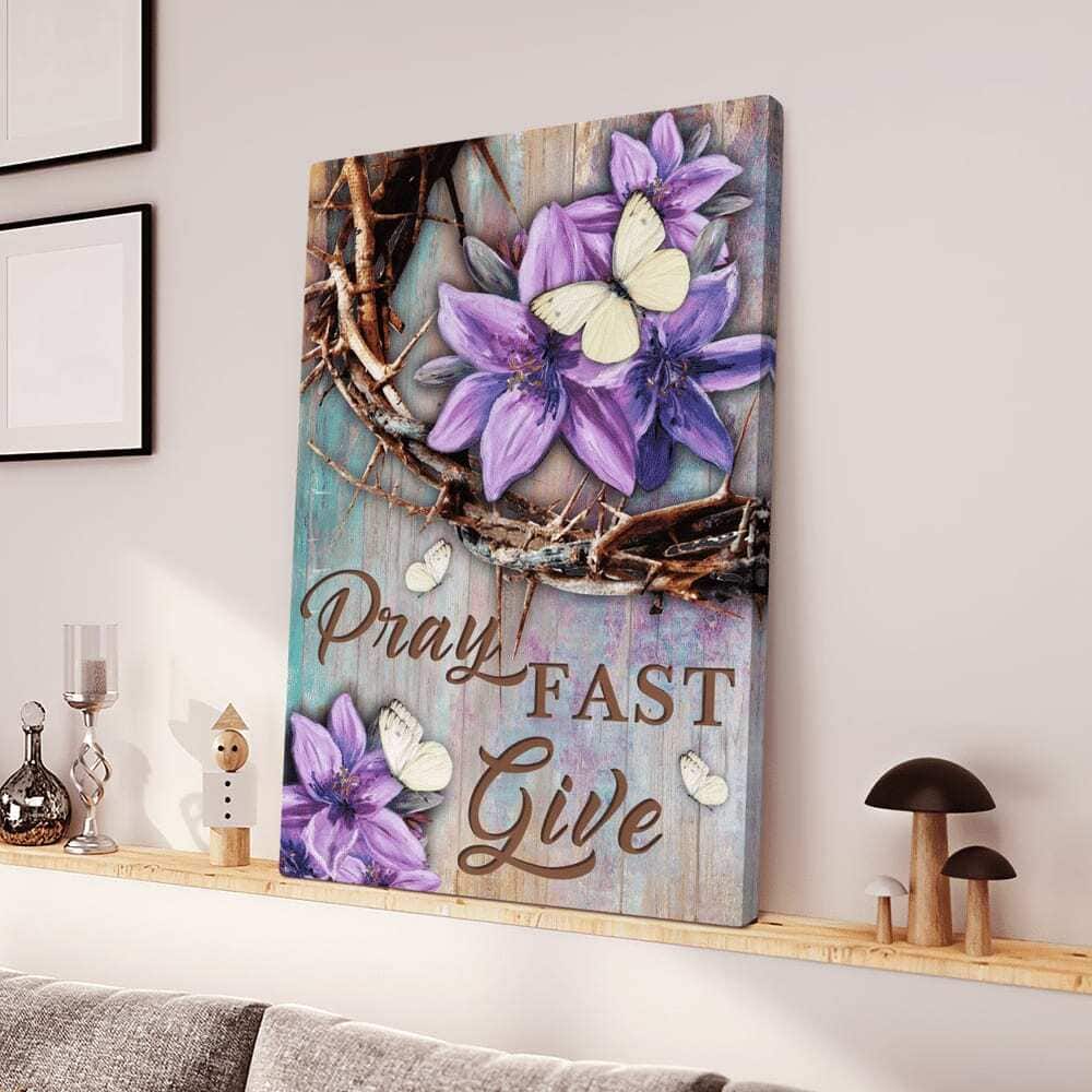 Christian Jesus Pray Fast Give Purple Flower Canvas Print Christian Jesus Pray Fast Give Purple Flower Canvas Print