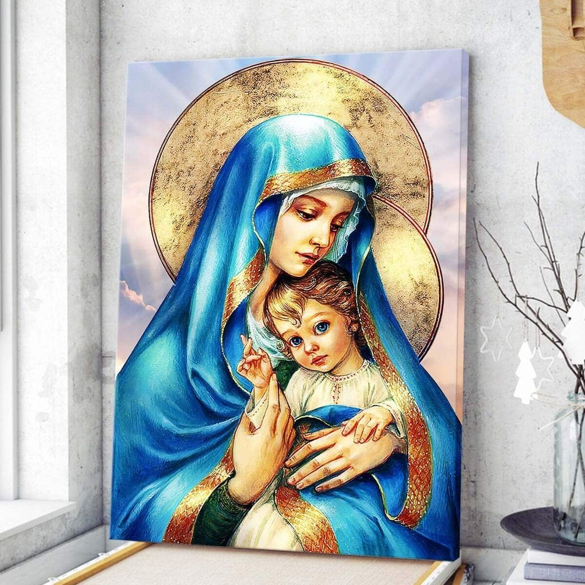 Christian Jesus And Virgin Mary Canvas Print