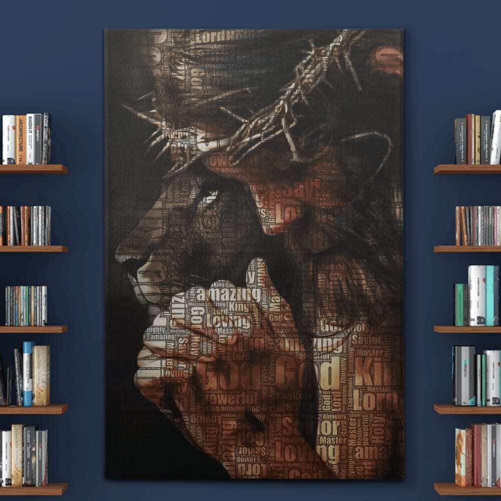 Christian Jesus And Lion Pray And Believe Canvas Print