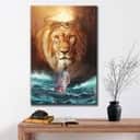 Christian Lion And Jesus Walks On The Water Canvas Print Christian Lion And Jesus Walks On The Water Canvas Print