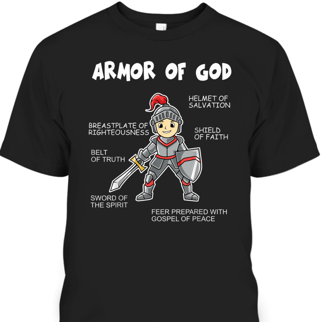 Put On The Full Armor Of God Cute Christian Religious Gift T-Shirt