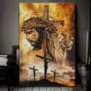 Christian Jesus And Lion Cross Canvas Print