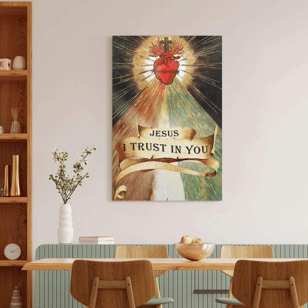 Christian Heart Jesus I Trust In You Canvas Print