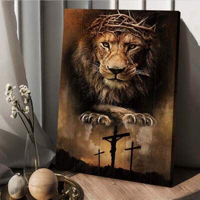 King Of Kings Lord Of Lords Lion Crown Of Thorn Canvas Print