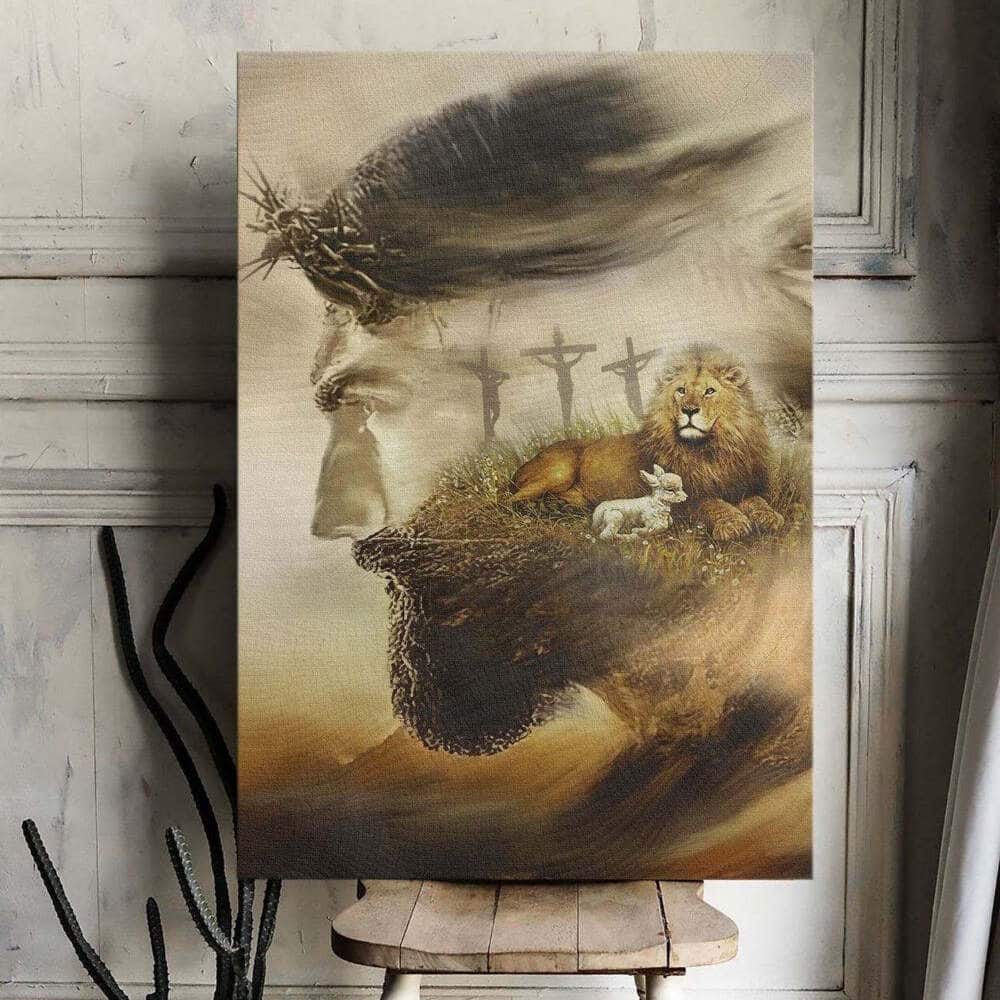 Lion And Lamb Jesus Canvas Print Lion And Lamb Jesus Canvas Print