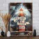 Lighthouse Cross The Lord Shall Be A Light Unto Me Canvas Print