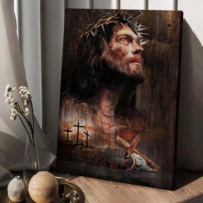Life Of Jesus On The Cross Crown Of Thorn Canvas Print