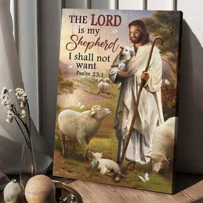 Lamb Of God The Lord Is My Shepherd Canvas Print