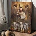 Jesus Lamb Lion's Eyes Walking Canvas Print Jesus Lamb Lion's Eyes Walking Canvas Print