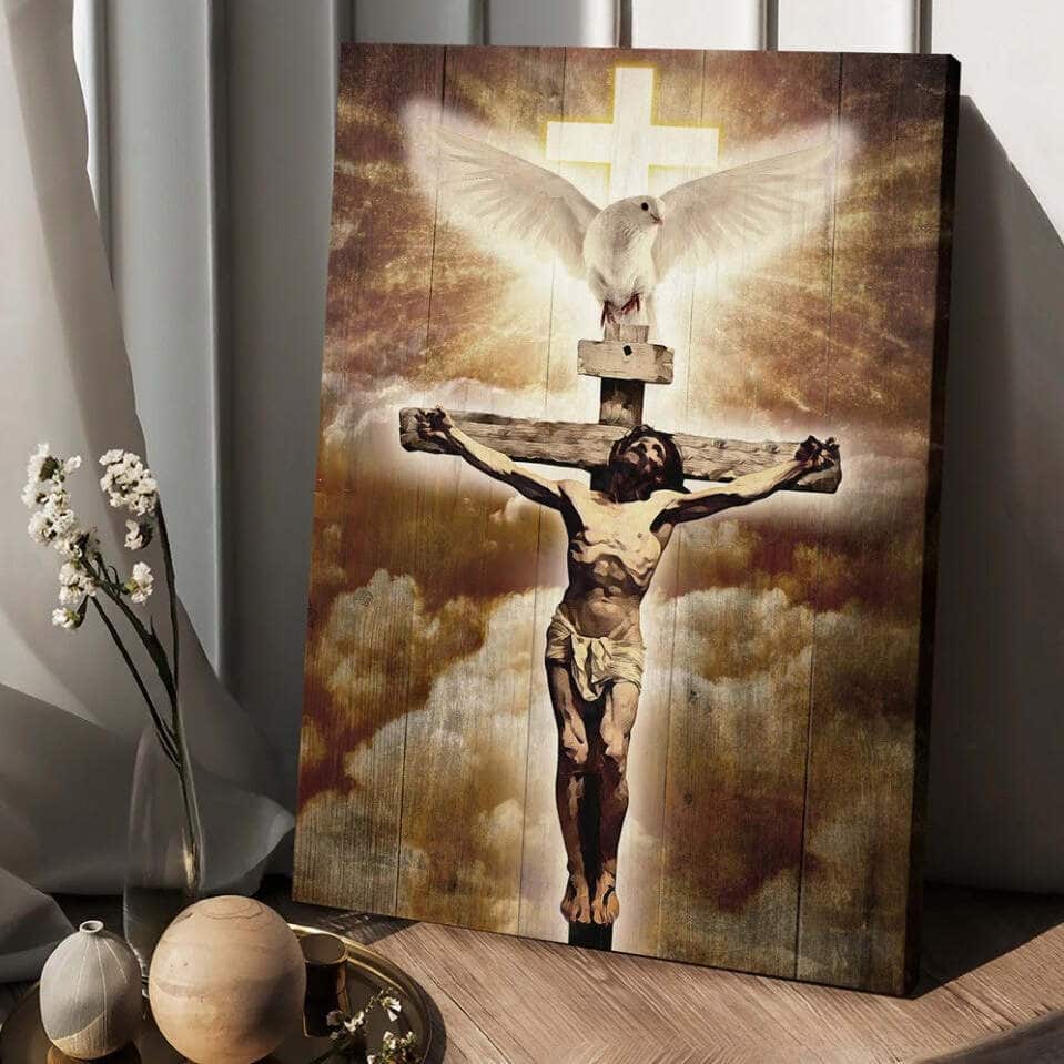 Dove Jesus On The Cross Christian Canvas Print Dove Jesus On The Cross Christian Canvas Print