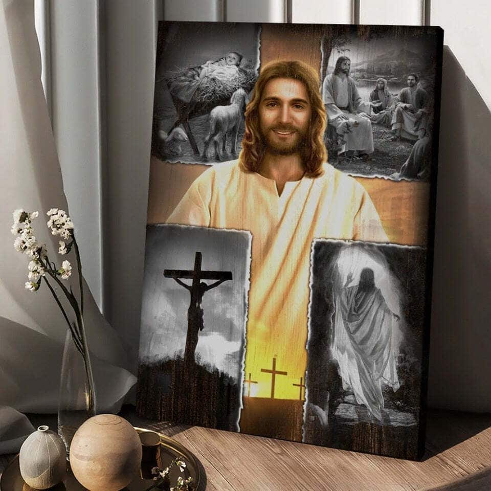 Christian Jesus On The Cross Canvas Print