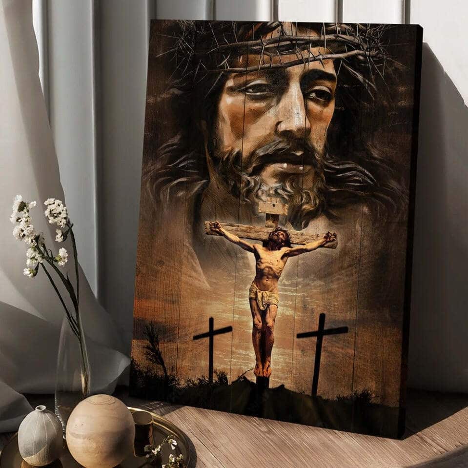 Jesus On The Cross Christian Canvas Print