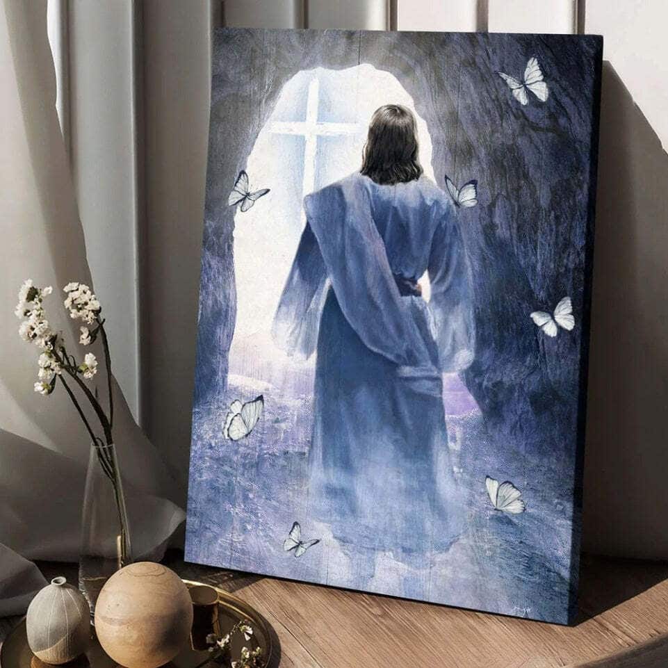 Christian Butterfly Jesus Walking Canvas Print Christian Butterfly Jesus Walking Canvas Print