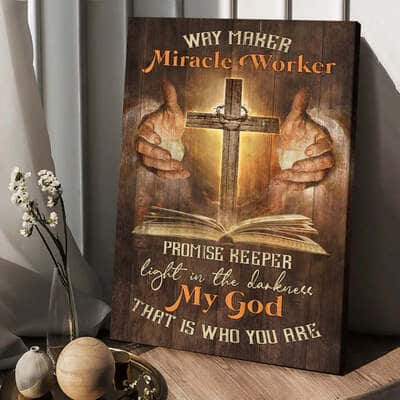 Jesus Pray For Healing Way Maker Miracle Worker Canvas Print