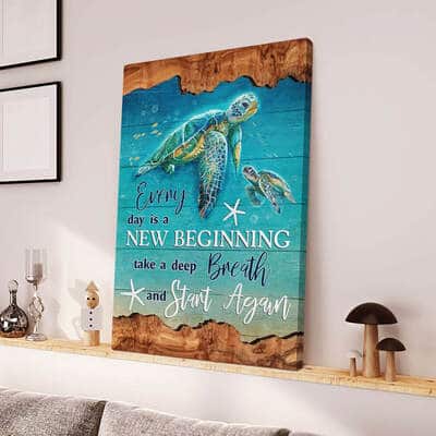 Christian Everyday Is A New Beginning Turtles Canvas Print