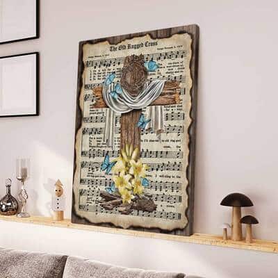 Christian Cross Crown Of Thorns Song Lyrics Canvas Print
