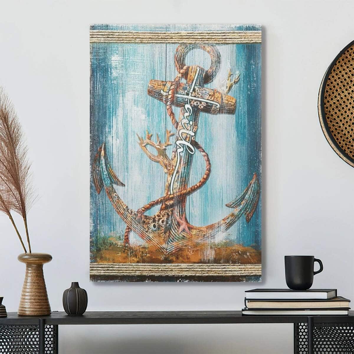 Christian Anchor Under The Sea Canvas Print