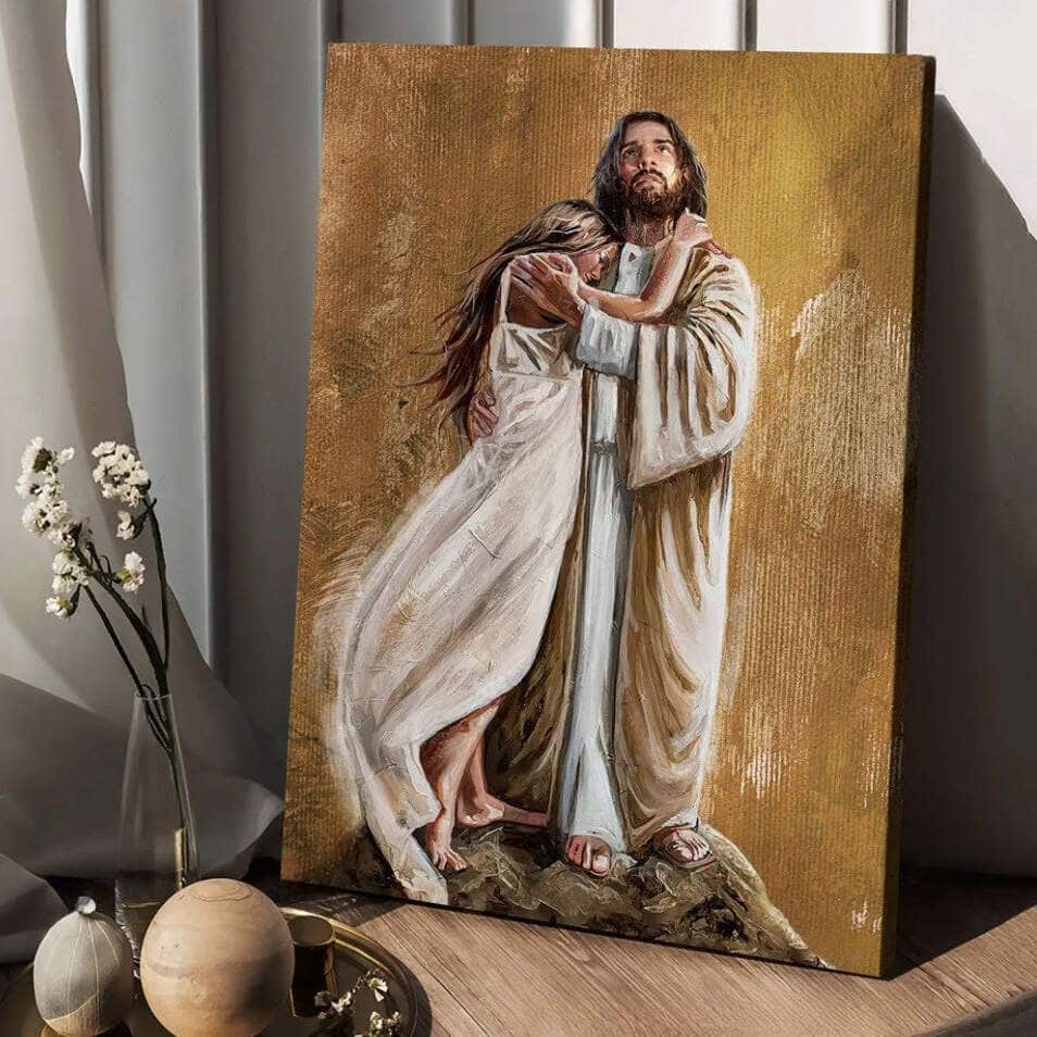The Savior Jesus Hug In The Arms Of His Love Canvas Print The Savior Jesus Hug In The Arms Of His Love Canvas Print