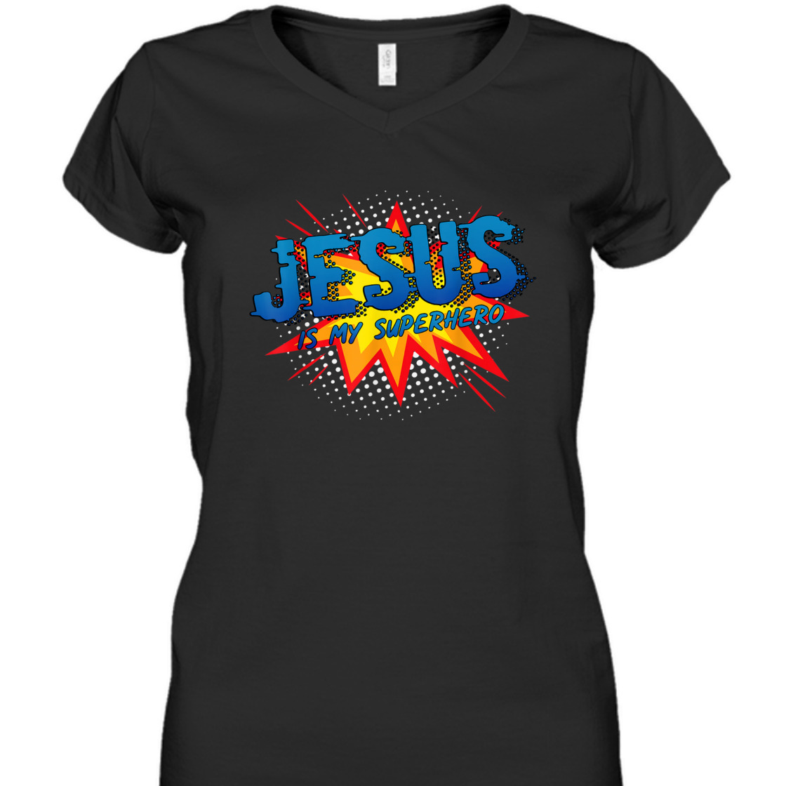 Jesus Is My Superhero Comic Style Funny Christian T-Shirt Jesus Is My Superhero Comic Style Funny Christian T-Shirt