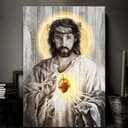 Sacred Heart Of Jesus Halo Light Canvas Print Sacred Heart Of Jesus Halo Light Canvas Print