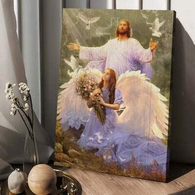 Little Angel Jesus Magic Forest Pray For Healing Canvas Print