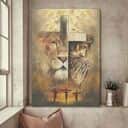 Praying With Jesus Lion Of Judah Cross Canvas Print Praying With Jesus Lion Of Judah Cross Canvas Print