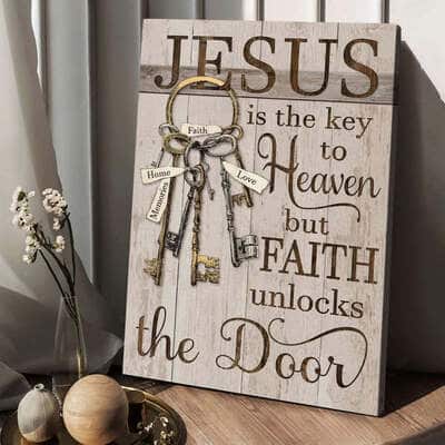 Jesus Is The Key To Heaven Christian Canvas Print