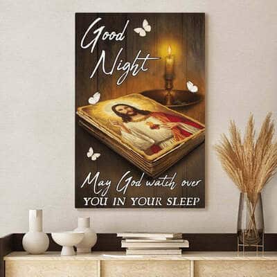 May God Watch Over You In Your Sleep Jesus Canvas Print