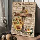 Music Sheet Colorful Hummingbird Sunflower The Old Rugged Cross Canvas Print