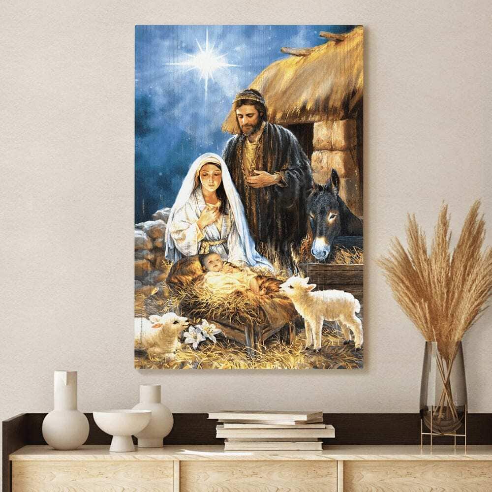 Christian The Night Baby Jesus Was Born Canvas Print