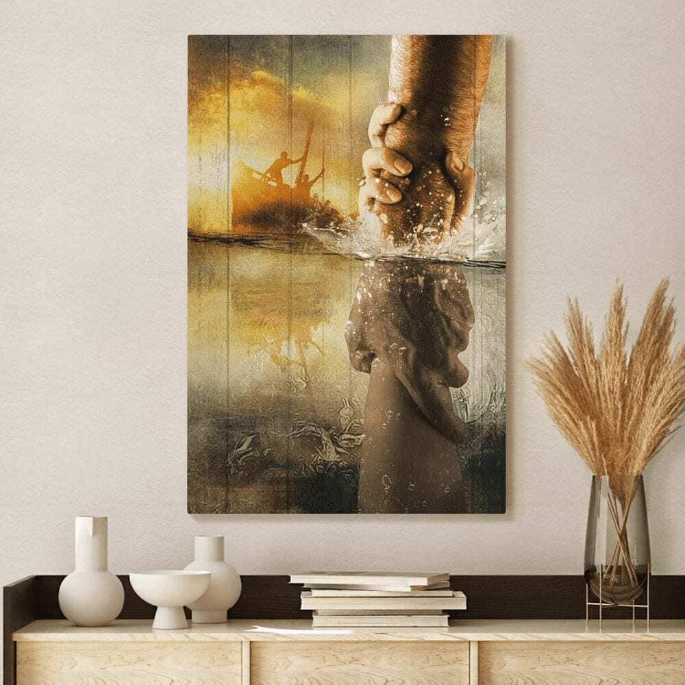 Christian The Hand Of Jesus Is Our Savior Canvas Print
