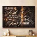 Christian Let Your Faith Be Bigger Than Your Fear Jesus Canvas Wall Art Christian Let Your Faith Be Bigger Than Your Fear Jesus Canvas Wall Art