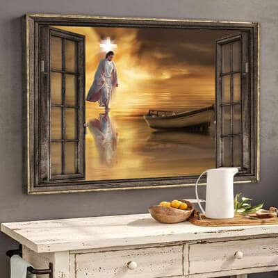 Christian Jesus Walks On Water Canvas Wall Art