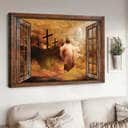 Christian Jesus The Rugged Cross Heaven's Light Canvas Wall Art