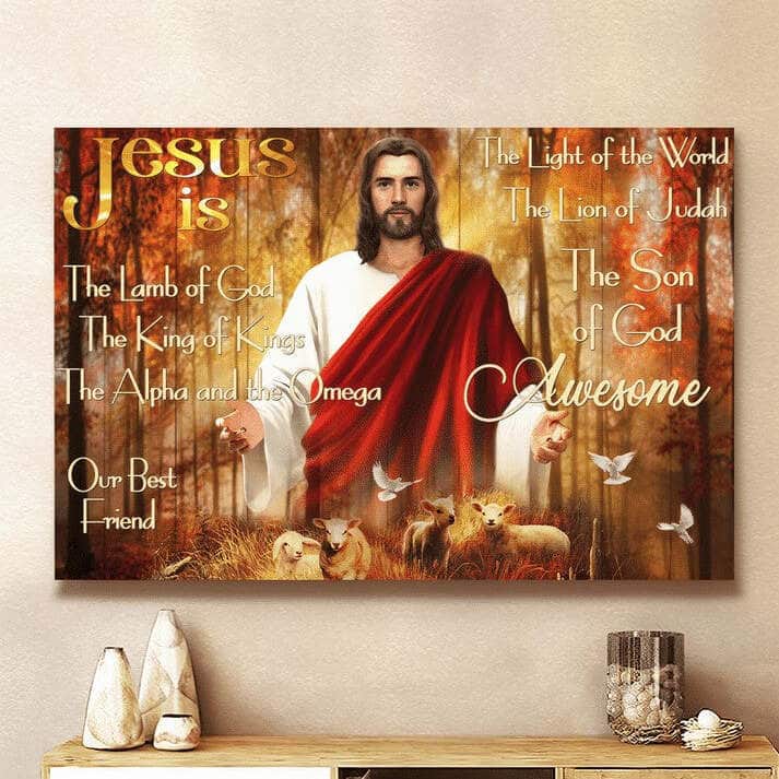 Christian Jesus Is The Lamb Of God Canvas Wall Art