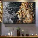 Christian Jesus Crown Of Thorns Lion Of Judah Canvas Wall Art