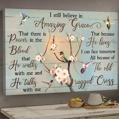 Christian Jesus The Old Rugged Cross I Still Believe In Amazing Grace Canvas Wall Art