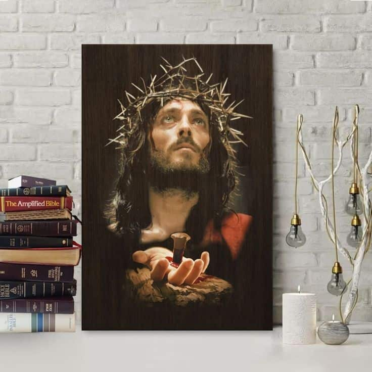 Christian Jesus Crucified Hands Religious Canvas Wall Art