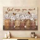 Jesus Beautiful Flower God Says You Are Canvas Wall Art