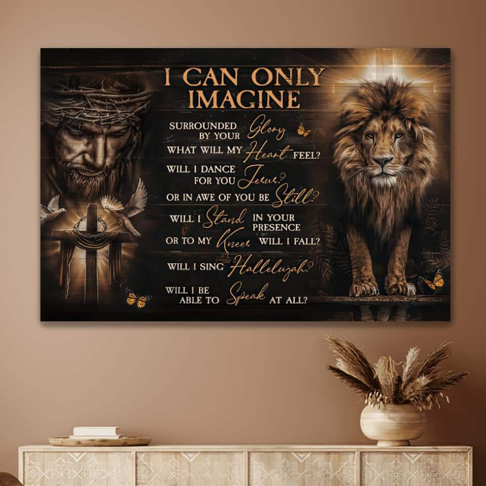 Christian Canvas Wall Art I Can Only Imagine Lion Of Judah Jesus